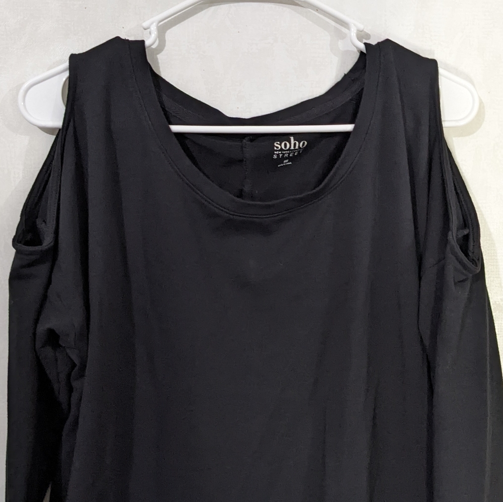Soho Street by NY&Co Cold Shoulder Shirt Dress (L)